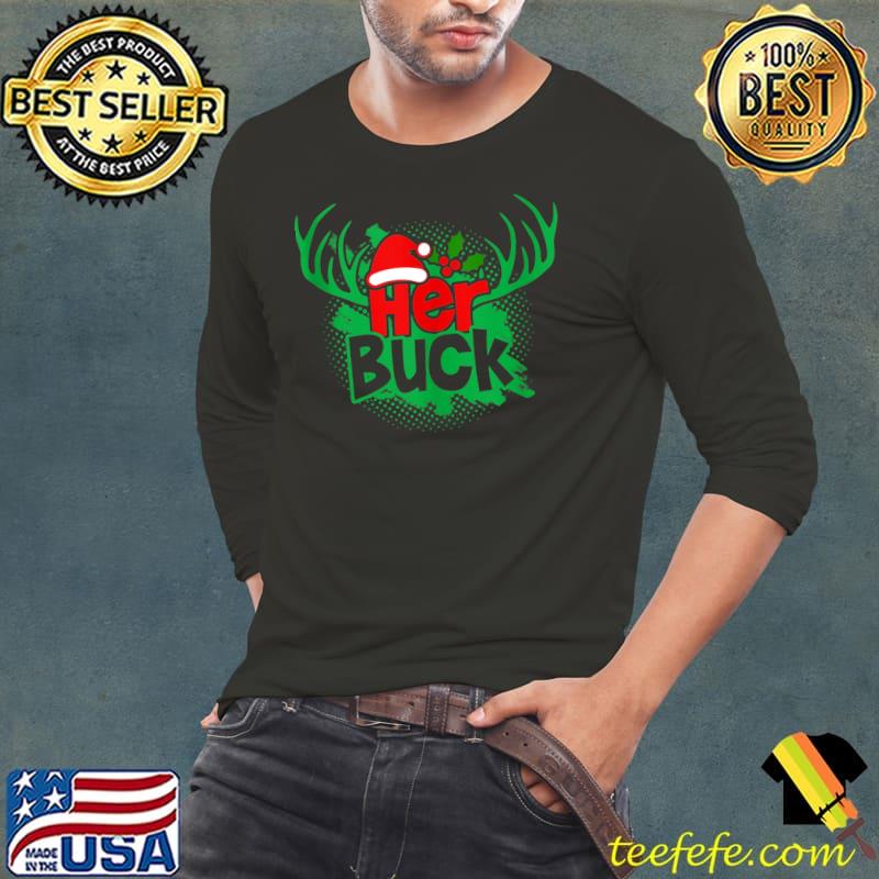 Best Her Buck Reindeer Red Plaid Christmas Pajama Matching Couple T- Long Sleeve Tee Best Her Buck Reindeer Red Plaid Christmas Pajama Matching Couple T- Long Sleeve Tee