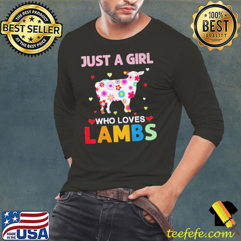 Best Lambs lover just a girl who loves lambs daisy flower Long Sleeve Tee Best Lambs lover just a girl who loves lambs daisy flower Long Sleeve Tee