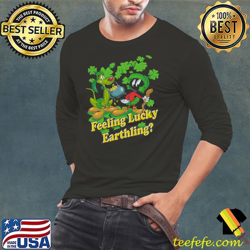 feeling Lucky Earthling Looney Tunes Shirt Long Sleeve Tee feeling Lucky Earthling Looney Tunes Shirt Long Sleeve Tee