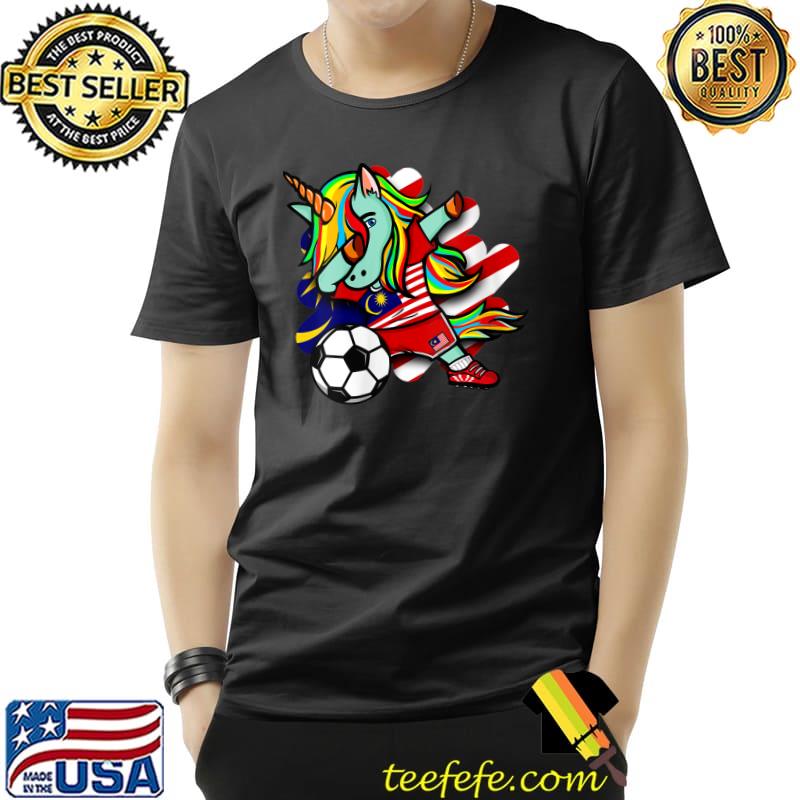 Funny Dabbing Unicorn Malaysia Soccer Lovers Jersey Malaysian Flag T Shirt Unisex Funny Dabbing Unicorn Malaysia Soccer Lovers Jersey Malaysian Flag T Shirt Unisex