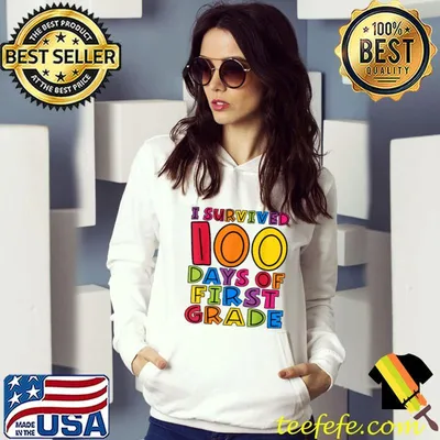 Funny I Survived 100 Days of First Grade Teachers Kids Students T-Shirt