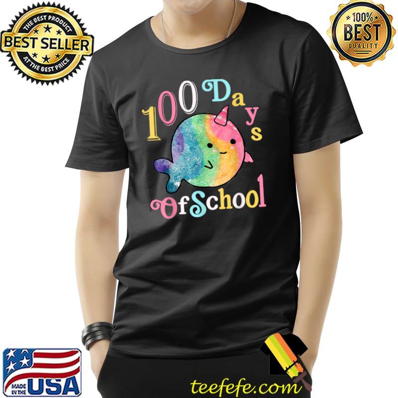 Funny Love Cute Narwhals Happy 100 Days Of School Sea Unicorn Fish T-Shirt Unisex Funny Love Cute Narwhals Happy 100 Days Of School Sea Unicorn Fish T-Shirt Unisex