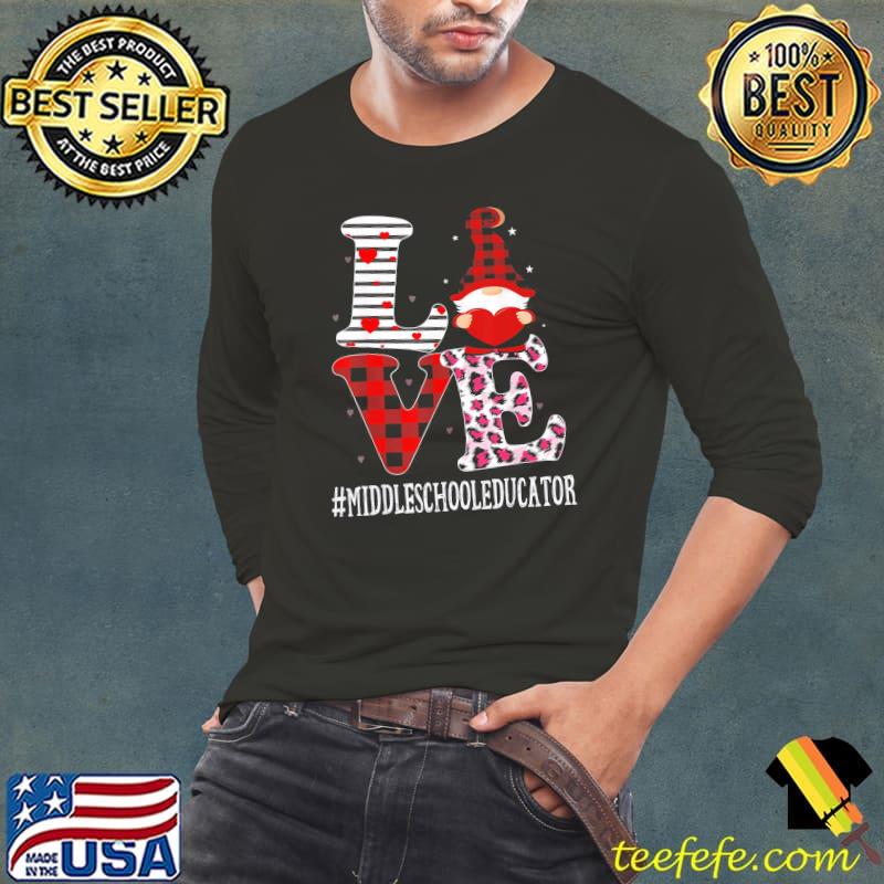 Funny Middle School Educator Love Leopard Appreciation Valentine T-Shirt Long Sleeve Tee Funny Middle School Educator Love Leopard Appreciation Valentine T-Shirt Long Sleeve Tee