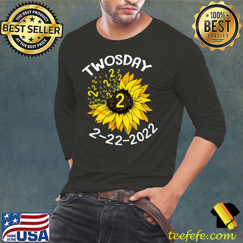Funny Sunflower Tuesday February 22nd 2022 Funny Math Teacher T-Shirt Long Sleeve Tee Funny Sunflower Tuesday February 22nd 2022 Funny Math Teacher T-Shirt Long Sleeve Tee