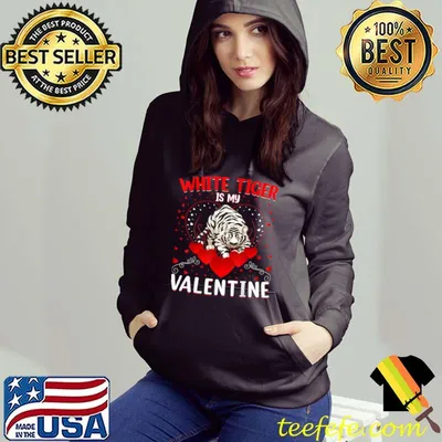 Funny White Tiger Is My Valentine White Tiger Valentines Day T-Shirt