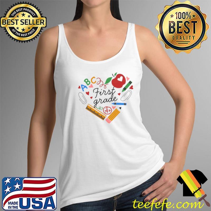 Heart Of First Grade Teacher School Stuff Shirt Tank Top Heart Of First Grade Teacher School Stuff Shirt Tank Top