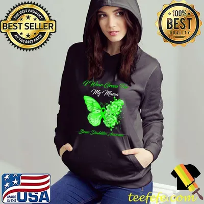 I Wear Green For My Mama Brain Disabilities Awareness T-Shirt