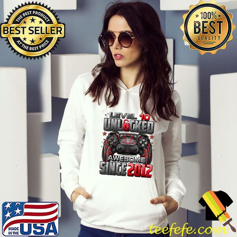 Level 10 Unlocked Awesome Since 2012 10th Birthday Gaming T-Shirt Level 10 Unlocked Awesome Since 2012 10th Birthday Gaming T-Shirt