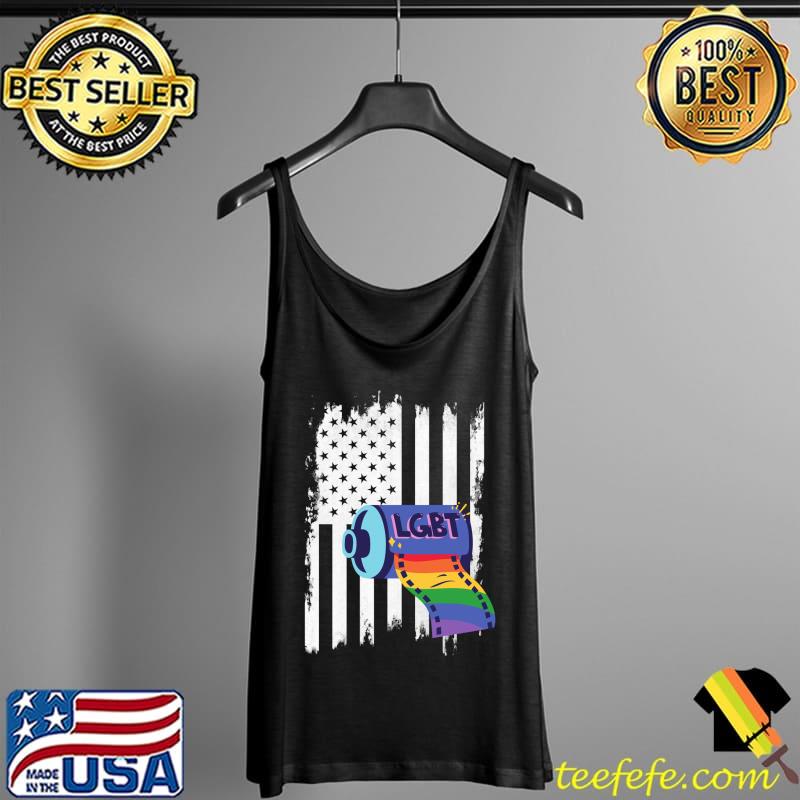 LGBTQ Distressed USA Flag T- Tank Top LGBTQ Distressed USA Flag T- Tank Top