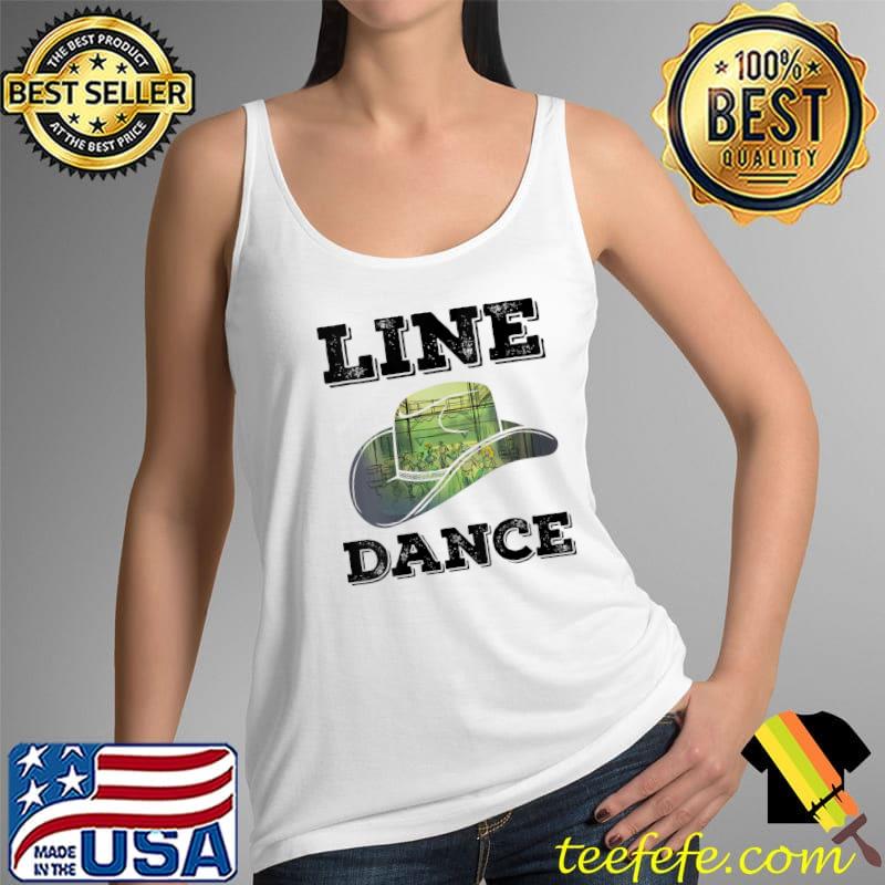 Line Dance Cowboy Hat Graphic Silhouette Line Dancing T- Tank Top Line Dance Cowboy Hat Graphic Silhouette Line Dancing T- Tank Top