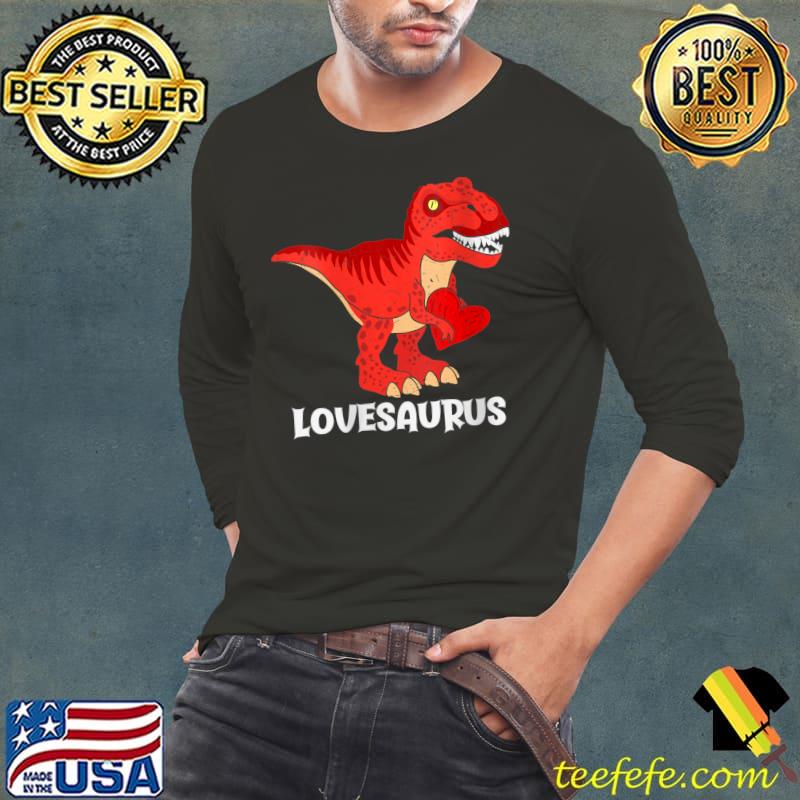 Lovesaurus Red Heart Valentines Day Funny T-Rex Dinosaur T- Long Sleeve Tee Lovesaurus Red Heart Valentines Day Funny T-Rex Dinosaur T- Long Sleeve Tee