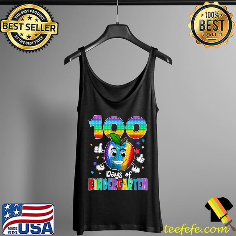Nice 100 Days Of Kindergarten School Happy 100th Day Pop T-Shirt Tank Top Nice 100 Days Of Kindergarten School Happy 100th Day Pop T-Shirt Tank Top