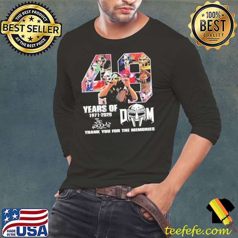 Nice Great 49 Years Of Mf Doom Thank You For The Memories Signatures Shirt Long Sleeve Tee Nice Great 49 Years Of Mf Doom Thank You For The Memories Signatures Shirt Long Sleeve Tee