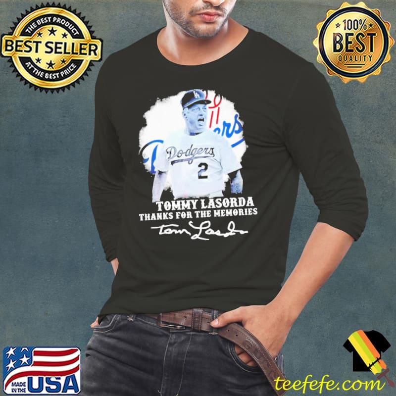 Nice Happy Los Angeles Dodgers Tommy Lasorda Thanks For The Memories Signatures Shirt Long Sleeve Tee Nice Happy Los Angeles Dodgers Tommy Lasorda Thanks For The Memories Signatures Shirt Long Sleeve Tee