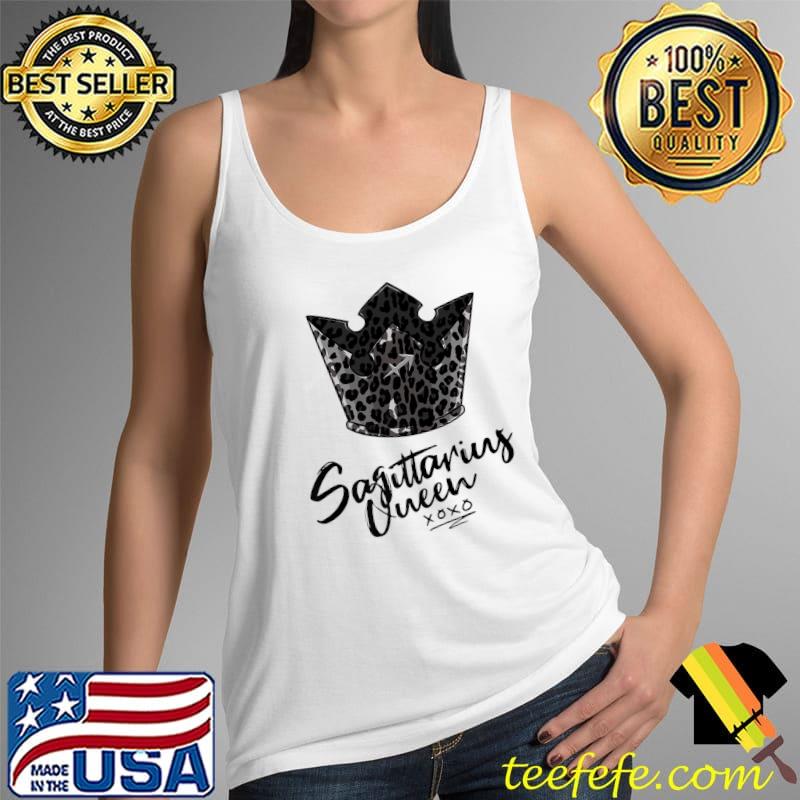 Nice Sagittarius Queen with Black Leopard Cheetah Pattern Crown Premium T-Shirt Tank Top Nice Sagittarius Queen with Black Leopard Cheetah Pattern Crown Premium T-Shirt Tank Top