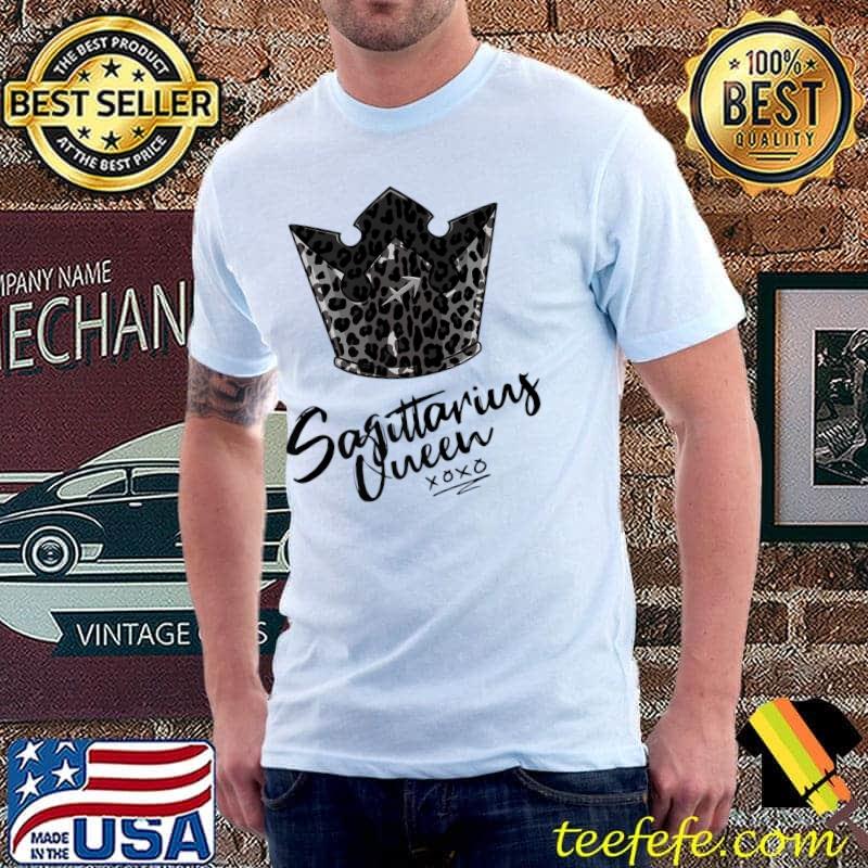 Nice Sagittarius Queen with Black Leopard Cheetah Pattern Crown Premium T-Shirt Unisex Nice Sagittarius Queen with Black Leopard Cheetah Pattern Crown Premium T-Shirt Unisex