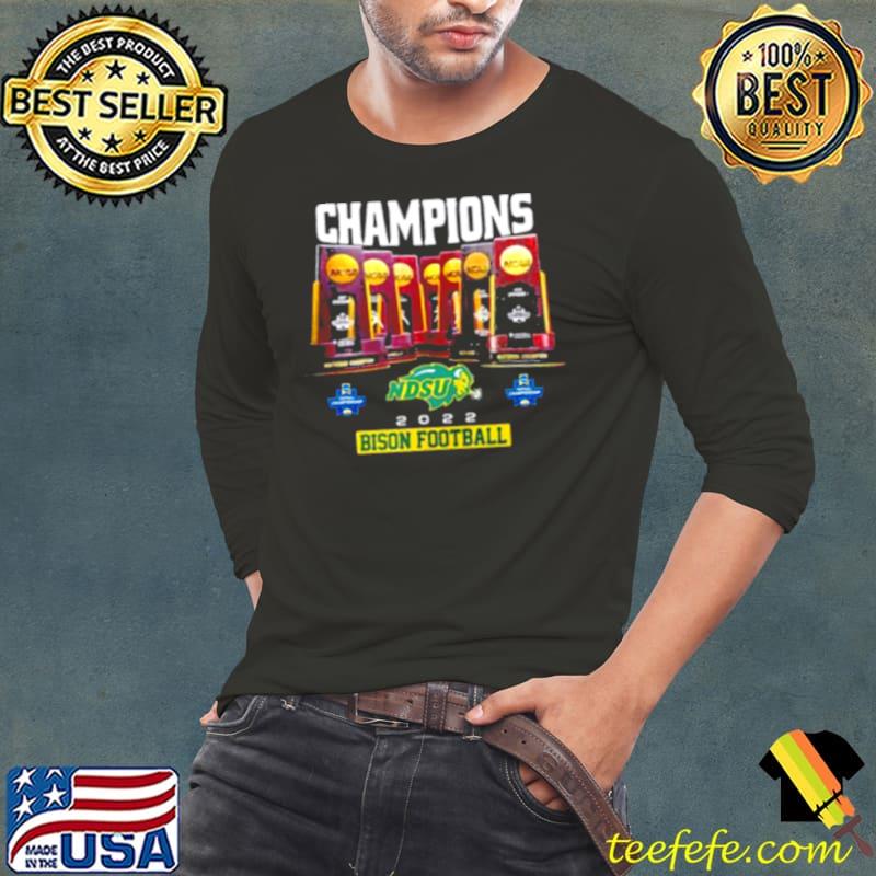 North Dakota State Bison NDSU Trophy 2022 Champions FCS New Shirt Long Sleeve Tee North Dakota State Bison NDSU Trophy 2022 Champions FCS New Shirt Long Sleeve Tee