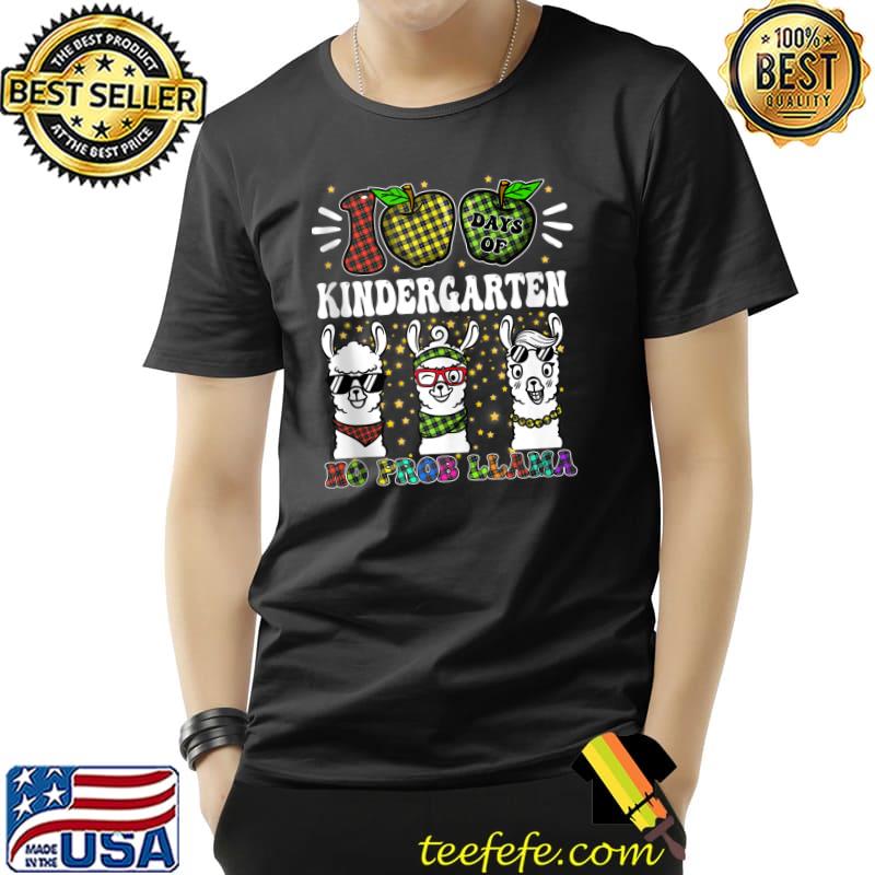 Official 100 Days Of Kindergarten No Probllama Happy 100th Day Llama T Shirt Unisex Official 100 Days Of Kindergarten No Probllama Happy 100th Day Llama T Shirt Unisex