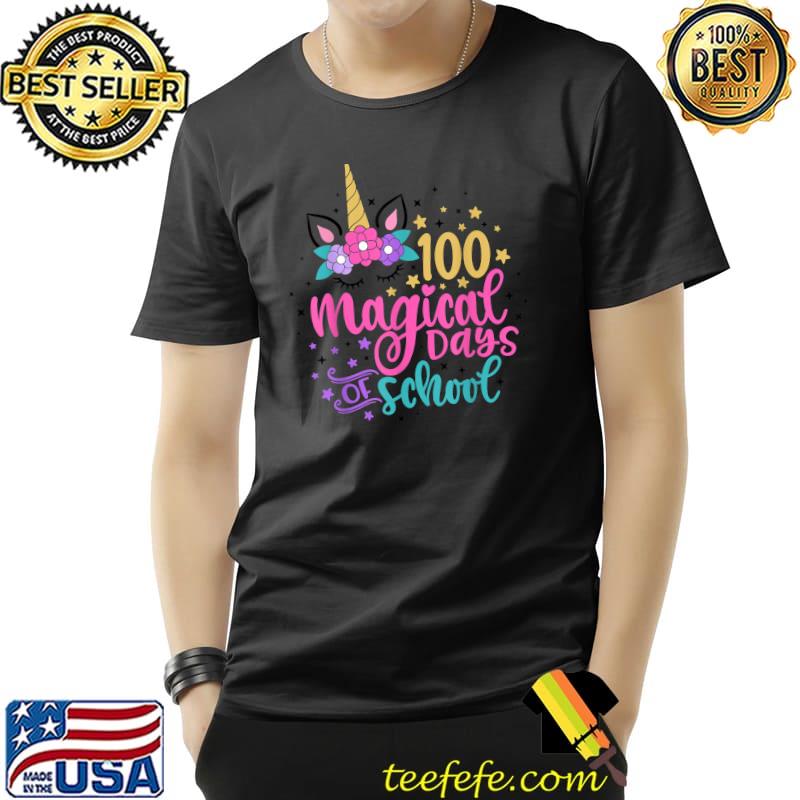Official 100 Magical Days of School Girl Unicorn Teacher Learning T-Shirt Unisex Official 100 Magical Days of School Girl Unicorn Teacher Learning T-Shirt Unisex