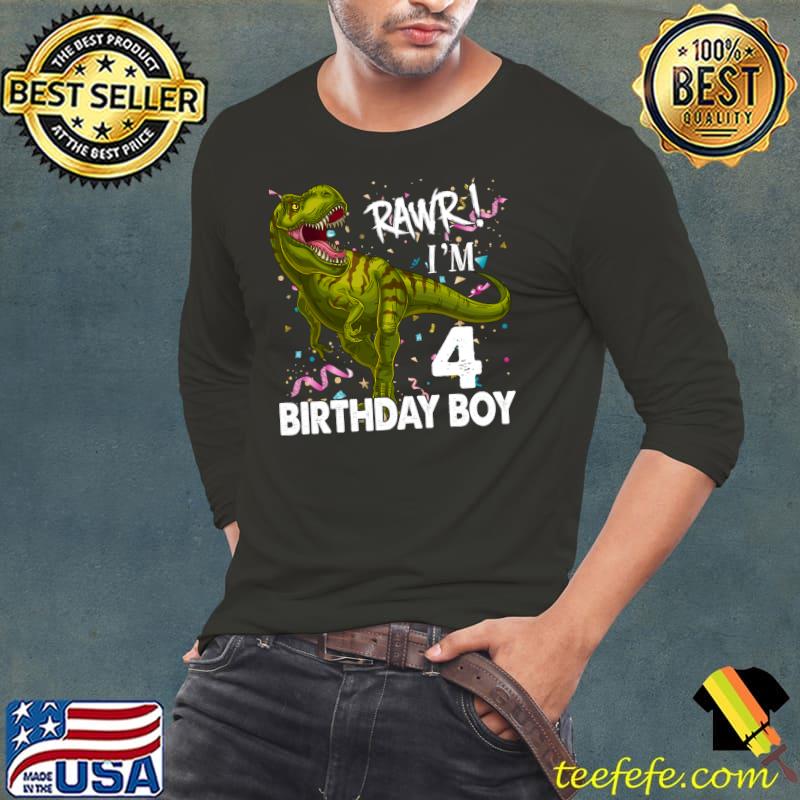 Official 4th Birthday Boy 4 Years Old Dinosaur Saurus T Rex Lover Kid T- Long Sleeve Tee Official 4th Birthday Boy 4 Years Old Dinosaur Saurus T Rex Lover Kid T- Long Sleeve Tee