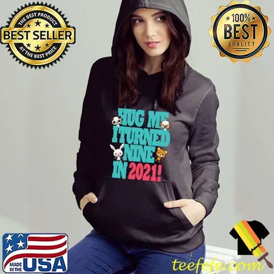 Official Cute New Years Kawaii Hug Me I Turned Nine In 2021 Birthday T-shirt