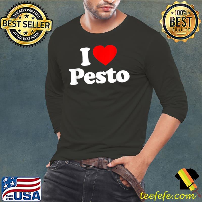 Official I Love Pesto Heart Funny T-Shirt Long Sleeve Tee Official I Love Pesto Heart Funny T-Shirt Long Sleeve Tee