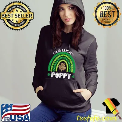 One Lucky Poppy Shamrock Patrick's Day Rainbow Irish T-Shirt