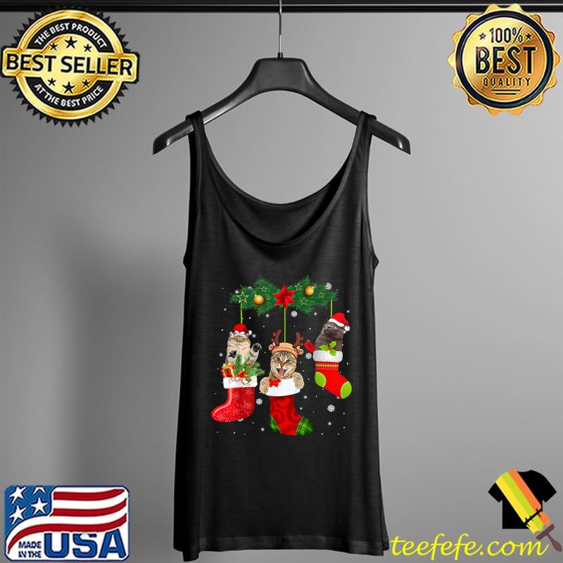 Original Cute Cats In Christmas Sock Funny Family Matching Cat Lover T-Shirt Tank Top Original Cute Cats In Christmas Sock Funny Family Matching Cat Lover T-Shirt Tank Top