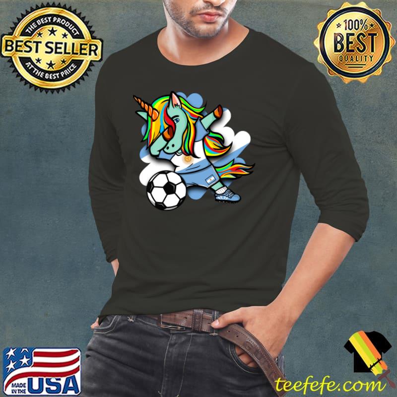 Original Dabbing Unicorn Argentina Soccer Lovers Jersey Football Fans T Shirt Long Sleeve Tee Original Dabbing Unicorn Argentina Soccer Lovers Jersey Football Fans T Shirt Long Sleeve Tee