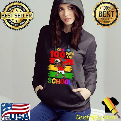 Original I Crushed 100 Days School Happy 100th Day Black Afro T-shirt