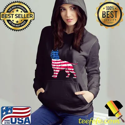 Pitbull USA Flag Patriotic I Love My Pitbull Dog 4th of July T-shirt