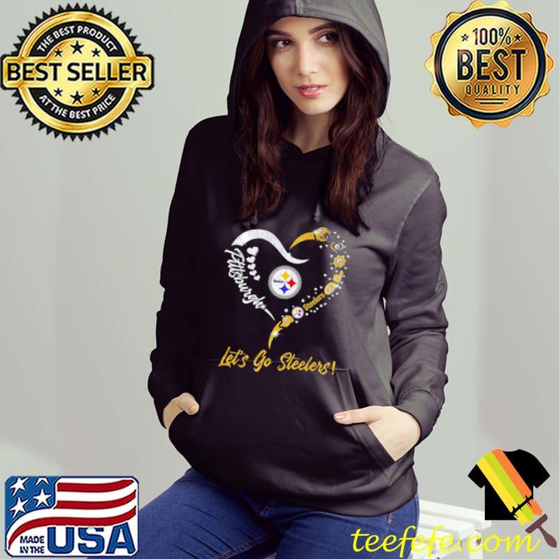 Pittsburgh Steelers Logo Heart Let's Go Steelers Shirt