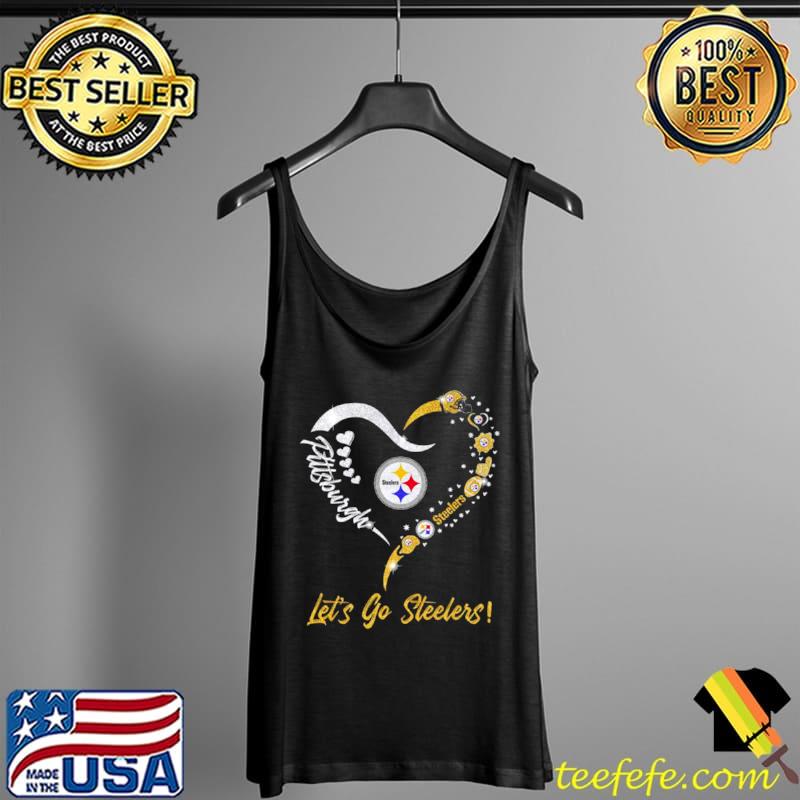 Pittsburgh Steelers Logo Heart Let's Go Steelers Shirt