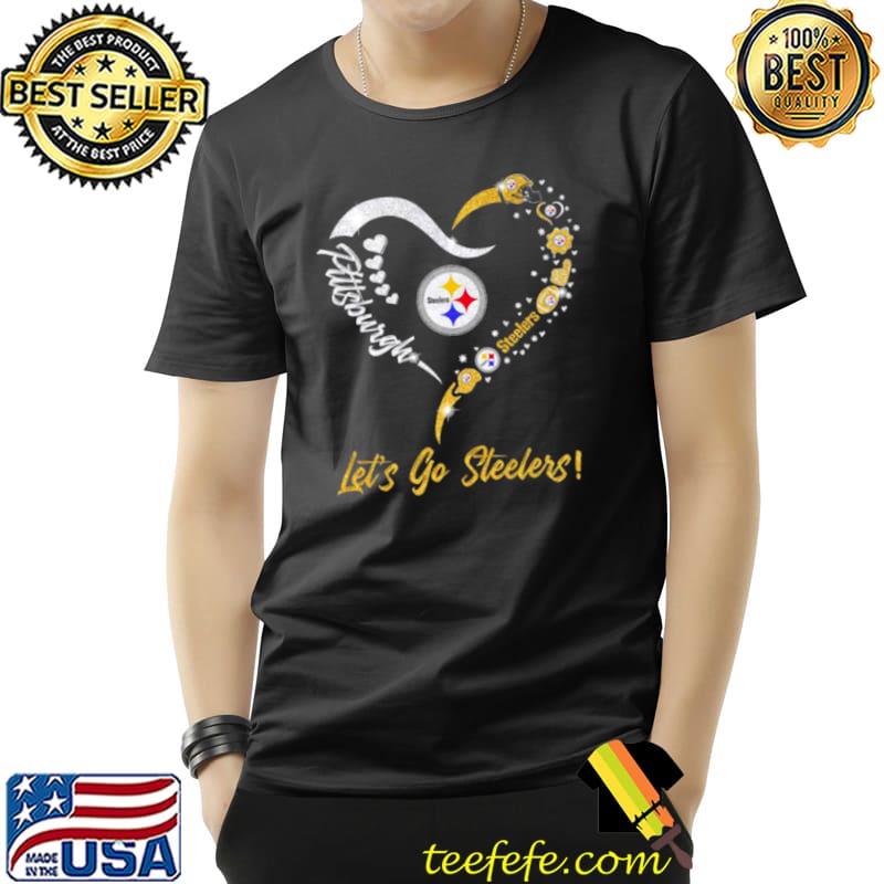 Pittsburgh Steelers Logo Heart Let's Go Steelers Shirt