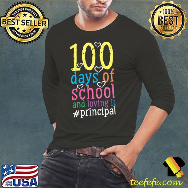 Premium 100 Days Of School Principal T- Long Sleeve Tee Premium 100 Days Of School Principal T- Long Sleeve Tee