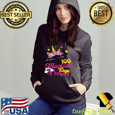 Premium 100 Magical Days of Kindergarten School Unicorn Girl Pink T-Shirt