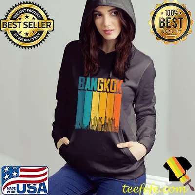 Premium Bangkok Thailand Retro Vintage Sunset Skyline Bangkok T-Shirt