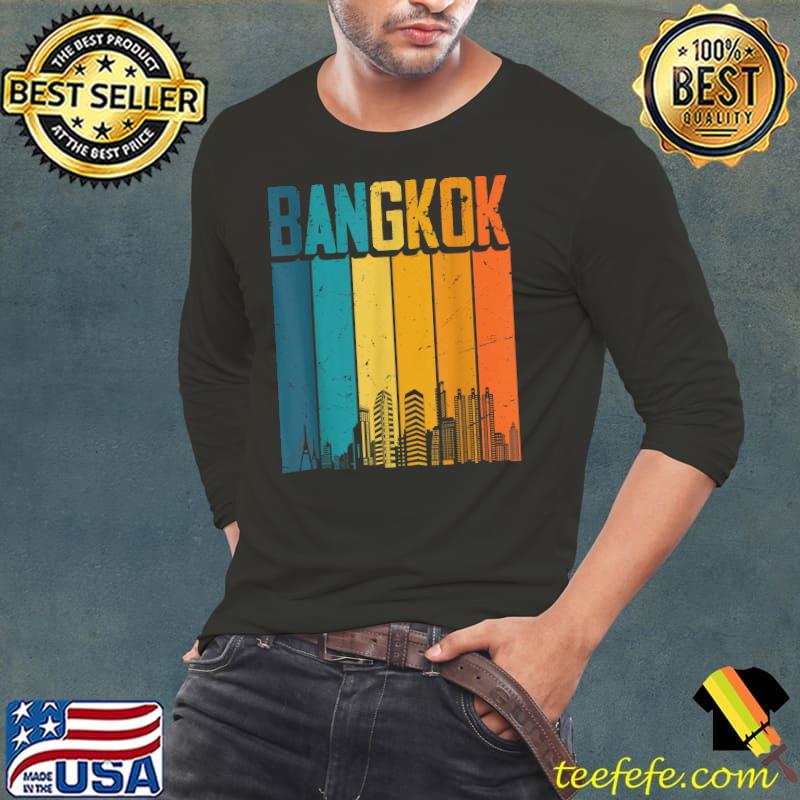 Premium Bangkok Thailand Retro Vintage Sunset Skyline Bangkok T-Shirt Long Sleeve Tee Premium Bangkok Thailand Retro Vintage Sunset Skyline Bangkok T-Shirt Long Sleeve Tee