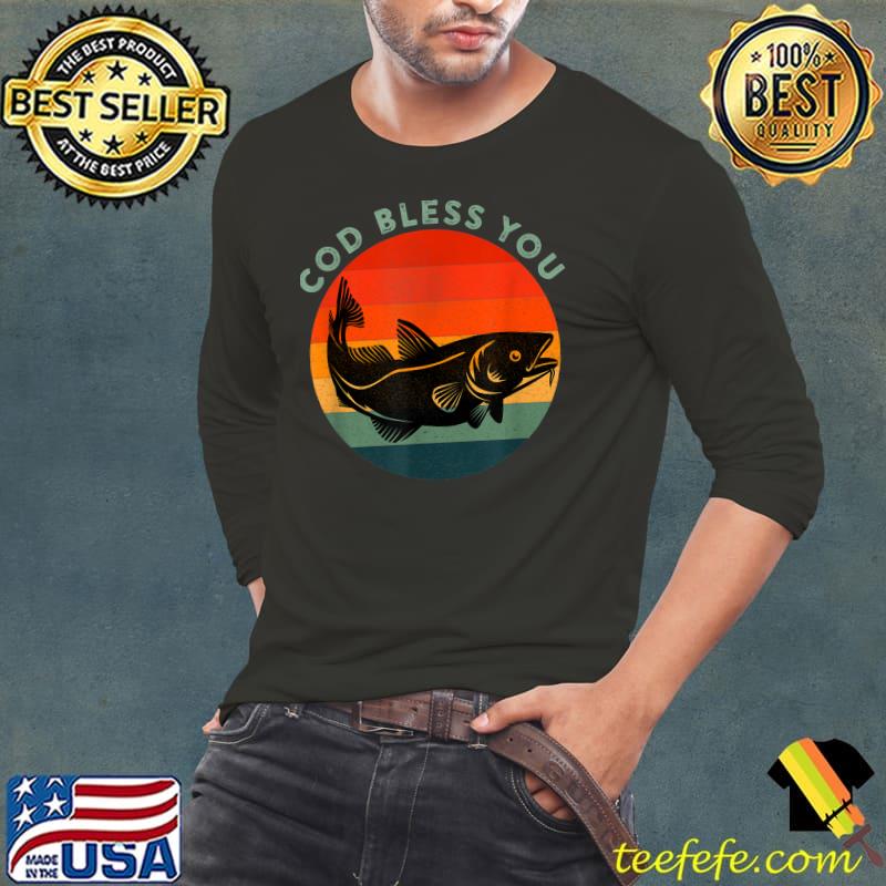 Premium Cod Bless You God Pun Funny Cod T-Shirt Long Sleeve Tee Premium Cod Bless You God Pun Funny Cod T-Shirt Long Sleeve Tee