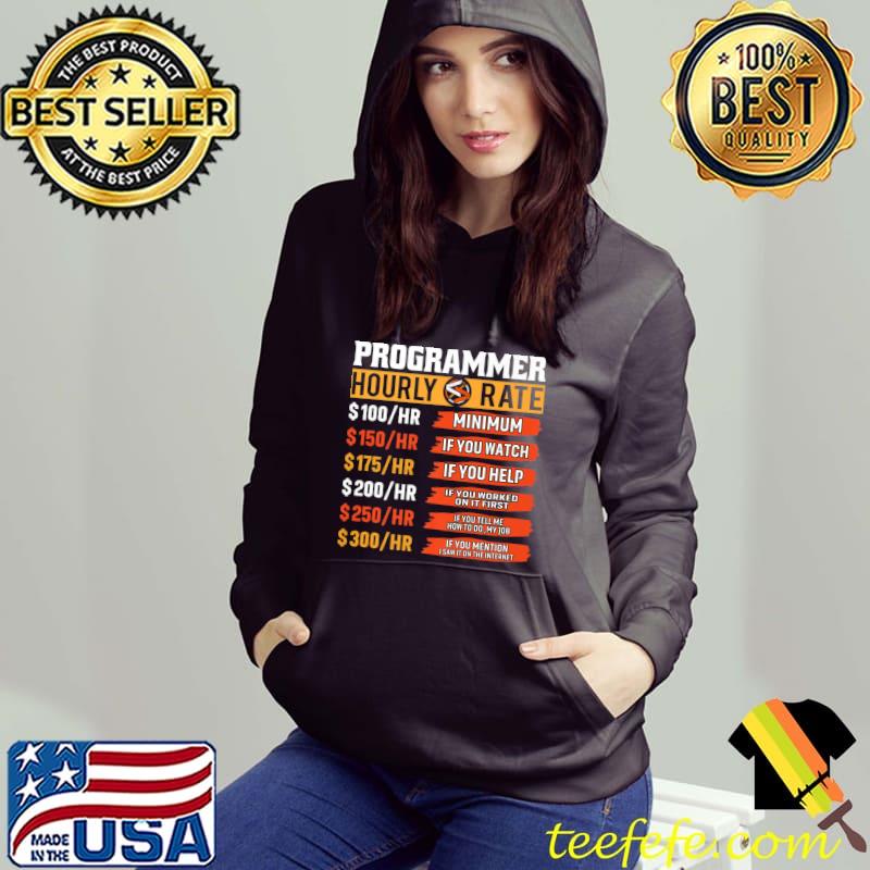 Premium Funny Programmer Hourly Rate Computer Software IT Developer Premium T-Shirt