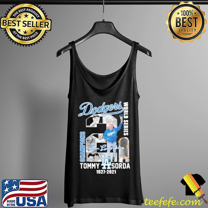 Premium Hot Los Angeles Dodgers World Series Champions Tommy Sorda 1927 2021 Signature Shirt Tank Top Premium Hot Los Angeles Dodgers World Series Champions Tommy Sorda 1927 2021 Signature Shirt Tank Top