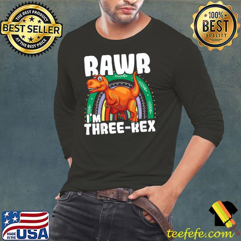 Premium Kids Three Rex 3rd birthday gifts Dinosaur 3 year old Boy Girl T-Shirt Long Sleeve Tee Premium Kids Three Rex 3rd birthday gifts Dinosaur 3 year old Boy Girl T-Shirt Long Sleeve Tee