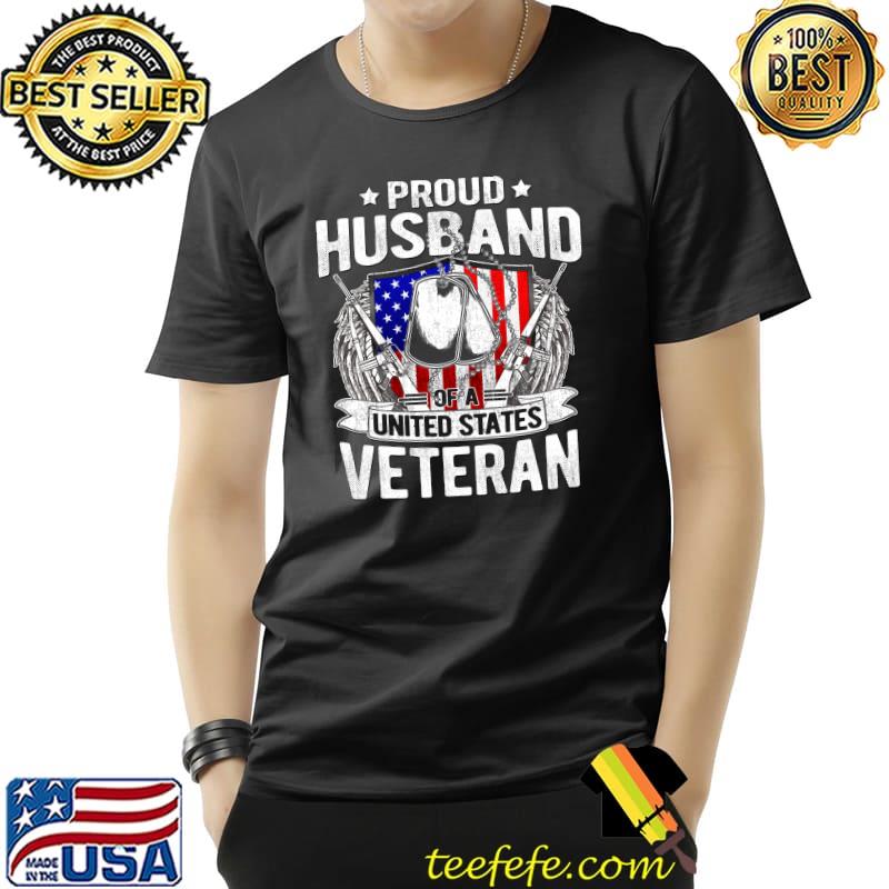 Premium Proud Husband Of A US Veteran Dog Tags Military Spouse T- Unisex Premium Proud Husband Of A US Veteran Dog Tags Military Spouse T- Unisex