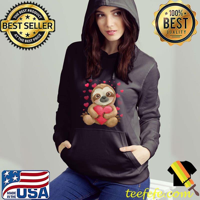 Premium Sloth Valentine's Day Heart T-Shirt