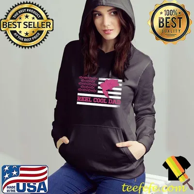Reel Cool Dad American Flag Fishing Fathers Day Grandpa Men T-shirt