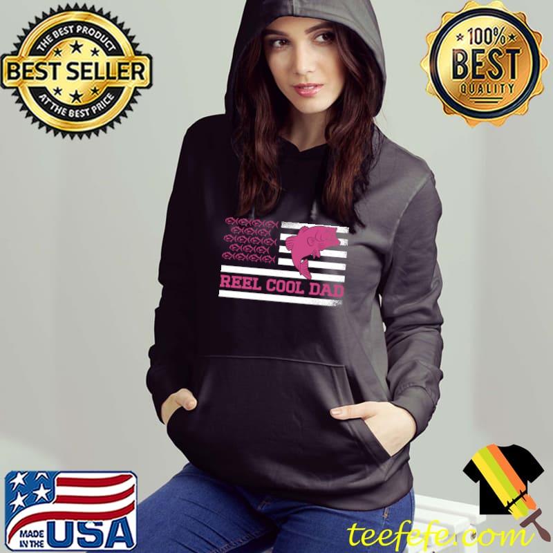 Reel Cool Dad American Flag Fishing Fathers Day Grandpa Men T-shirt
