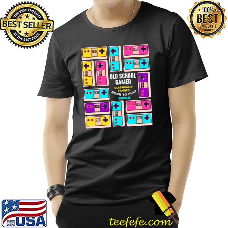 Retro Old School Gamer Born To Be A Gamer Quotes Graphic Fun T-Shirt Unisex Retro Old School Gamer Born To Be A Gamer Quotes Graphic Fun T-Shirt Unisex
