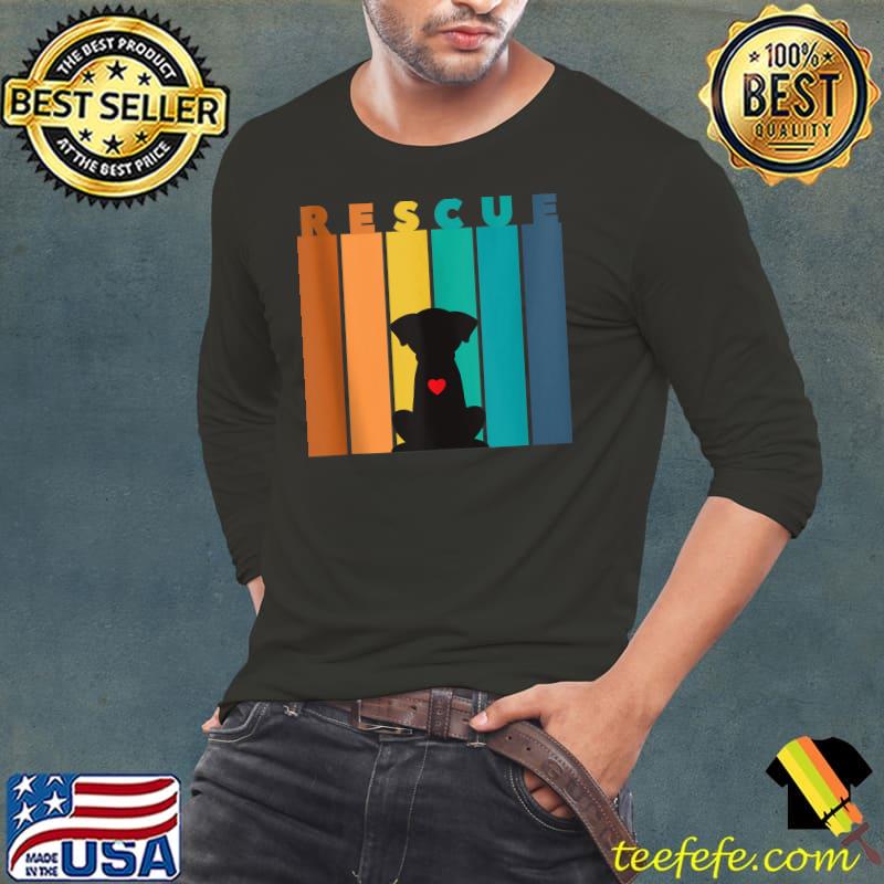 Retro Rescue Dog Lover T- Long Sleeve Tee Retro Rescue Dog Lover T- Long Sleeve Tee