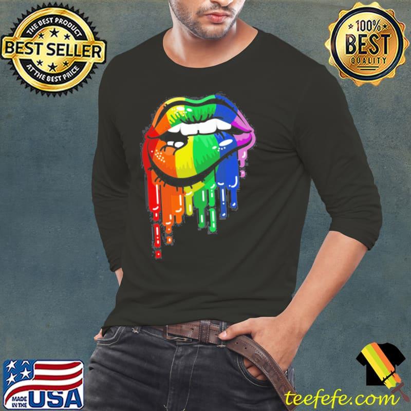Sexy Melting Rainbow Lips Women_s Long Sleeve T- Long Sleeve Tee Sexy Melting Rainbow Lips Women_s Long Sleeve T- Long Sleeve Tee