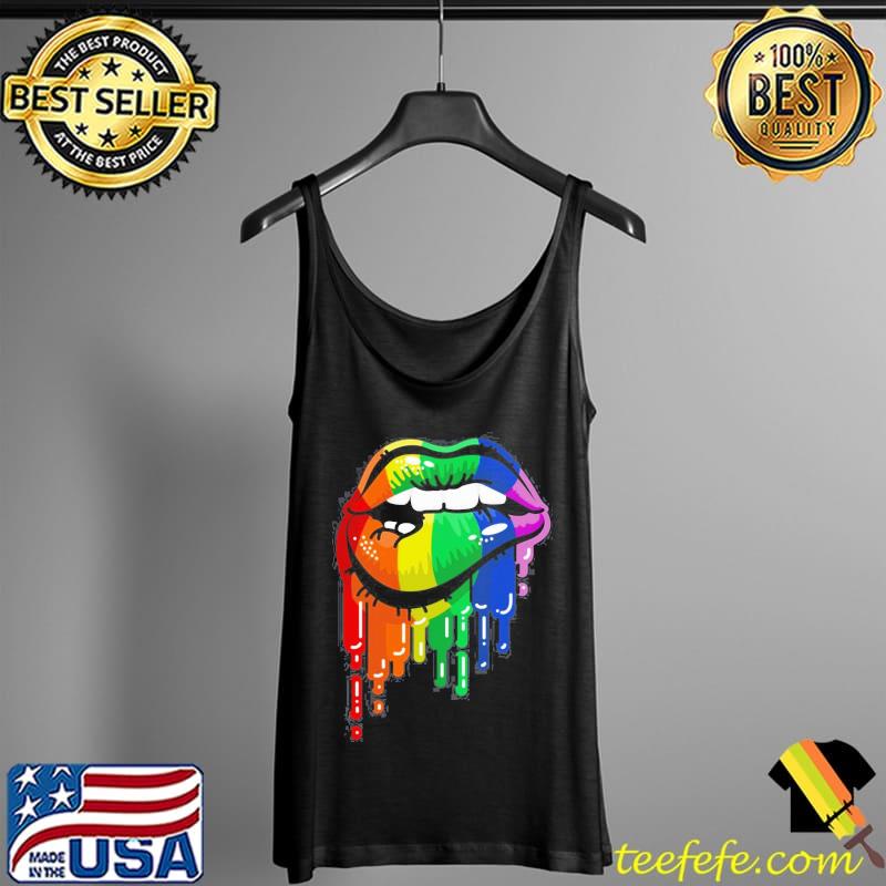 Sexy Melting Rainbow Lips Women_s Long Sleeve T- Tank Top Sexy Melting Rainbow Lips Women_s Long Sleeve T- Tank Top
